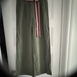CaféNoir Olive Pants with Striped Belt NEW made in Italy